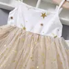 Robes de fille infantile bébé filles sans manches étoile Bowknot tulle jarretelle robe de princesse