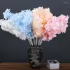 Decorative Flowers 102cm Silk Hydrangea White Branch Drifting Snow Sakura Artificial Cherry Blossoms Home Wedding Arch Decorate Fake Flower