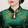Ethnic Clothing 2023 Chinese Improved Velvet Qipao Traditional Cheongsam Vintage Flower Print Evening Party Dress Oriental Vestidos