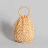 Mode creux perles femmes sacs à main en bois poignée ronde sacs à main à la main Summ sac de plage grand fourre-tout vacances sacs à main 2023 Sac 230129