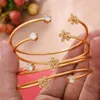 Bangle 4pcs gouden kleur manchet armbanden voor vrouwen Ethiopische Afrikaanse Dubai Braceletbangles Party Wedding Joodse geschenken