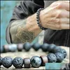 Charmarmband Essential Oil Diffuser Bangle Fashion Jewelry Men Natural Lava Rock Beads Healing Energy Stone Wood Armband DHS M18 DH8FH