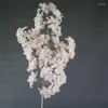 Decorative Flowers 102cm Silk Hydrangea White Branch Drifting Snow Sakura Artificial Cherry Blossoms Home Wedding Arch Decorate Fake Flower