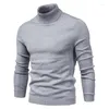 Suéteres masculinos 10 colorir inverno gurtleneck harm preto slim malha pullovers homens homens sólidos casuais malhas de outono malha