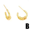 Hoop Earrings FLOLA Small Gold Plated C Shape For Women Twist Hoops Dainty Wholesale Jewelry Party Gifts Ersa262