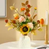 Decoratieve bloemen Jaar thuis decor simulatie zonnebloem bloem bruiloft decoratie indoor restaurant tabletop vase bouquet ornamenten nordic