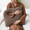 Pillow Ins Style Brown Pure Color Couch Pillows Tustomized Tatami Linen Cartoon Back Of A Chair Sofa Home Outdoor Decor S