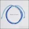 Charm Bracelets String Wave For Women Girls Boho Handmade Waterproof Adjustable Braided Beach Bracelet Foot Accessories B33A Drop De Dhtk0