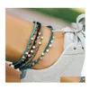 Braccialetti con ciondoli Colorf Filo di cera Bracciale regolabile in tessuto boemo Braccialetto di amicizia per donna Uomo Gioielli Regalo di compleanno Q531Fz Dr Dhh1W