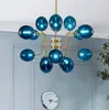 Ceiling Lights Modern Blue Magic Bean Molecular Chandelier Post Creative Personality Restaurant Glass Bubble Ball Lamp