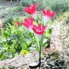 Gazonglampen Outdoor LED Solar Light RGB Color Lily Garden Bloem Waterdichte Decoratieve lamp 600 uur aangedreven Yard Pathway Wedding Wedding