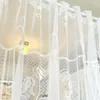 Cortina romântica canto floral de renda branca para a janela de baía, armário de partição pura de cortina de moda #d