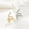 Retro Orecchini Intarsio Zircone Forma di serpente per le donne Oro Argento Colore a forma di S Gioielli Accessori per donna Regalo Drop-