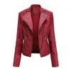 여자 가죽 ZXRYXGS 고품질 PU 의류 여성 재킷 2023 봄과 가을 코트 슬림 라펠 오토바이 트렌드 재킷