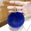 Pom Poms Key Rings Fluffy Ball Faux Rabbit Fur Keychain for Women Girls Hats Bags Key Chain Knitting Accessories Promotion Gift Whole Price