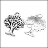 Charms 200 PCS Antik Sier Renk Ağacı Yaşam kolyeler Mücevherler için iyi DIY 24 E3 Damla Teslimat Bulguları Bileşenler DHFLC