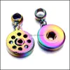 Arts et artisanat Sier Gold Metal 18mm Ginger Snap Button Base Pendentif Charms pour DIY Snaps Boutons Collier Bracelet Bijoux Accesseur Dhrn4
