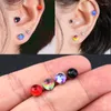 Stud Earrings Bohemian Jewelry Rhinestone Earring Round Accessories Stainless Steel For Women 2023