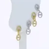 Boucles d'oreilles pendantes 925 en argent Sterling Fine femmes fille bijoux Micro pavé 5A CZ étincelles café perlé lien chaîne goutte boucle d'oreille