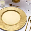 Platen 12Pieces tafel plastic pvc gouden riflader voor bruiloft decoratief groothandel diner in bulk zilveren glitter