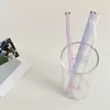20 cm Återanvändbar Eco Borosilicate Glass Drinking Straws Clear Colored Bent Straight Milk Cocktail Straw High Temperatur Motstånd FY5155 SS0128