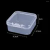 Opbergdozen 6pc mini vierkant doorzichtige plastic sieraden Container Verpakkingsdoos voor oorbellenringen Kralen Kleine items verzamelen