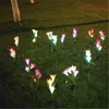 Lâmpadas de gramado LED ao ar livre Luz solar RGB Color Lily Garden Flor Água à prova d'água Lâmpada decorativa de 600 AAMH Casamento de caminho do quintal