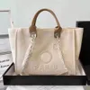 Women Luxury Handbags Designer Beach Bag Top Quality Fashion Knitting Purse Shoulder Large Tote With Chain Canvas Shopping bag3