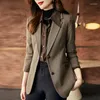 Damenanzüge 3XL 2XL XL L-S Vintage Eleganter Stil Femme Mode Overalls Casual Büro Blazer Frauen Jacken Langarm Kleidung Tops