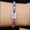 Charm Bracelets Bohemian Women Anklet Natural Shell Chain Handmade Braided Rope Bangle Girl Jewelry Ladies Gift Q591Fz Drop Delivery Dhkhi