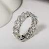 Wedding Rings Trendy Rope Austrian Zircon Ring Women Jewelry Unique Design Hollow CZ Engagement Finger For Female