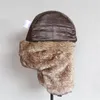 Bérets B-8480 Adulte Hiver Chaud Homme Lady Cap Oreille Bomber Chapeaux Russie Ushanka Chapeau