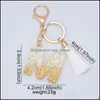 Key Rings Gold Tassel Alphabet Keychain English Letter Keyring Glitter Gradient Resin Leaf Crafts Car Mirror Handbag Charms 468C3 Dr Dhumy