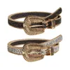 Belts Western Sequins Belt Crystal Studded Luxury Pin Buckle For Skirt Jeans