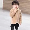 Jackor Autumn Winter Cute Baby Kids Girls Fannel Jacket Pink Hooded Coat Korean Toddler Zipper Plush Casual Ytterkläder Snowsuit Bebes