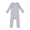 2023 Baby romper geribbeld gebreide katoen modaal rekbaar meisje baby baby bodysuit onesie lange mouw buitenbabykleding