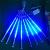 Cordes Lampes de goutte de pluie LED Meteor Shower Icicle Falling Light pour Noël vacances jardin arbre de Noël décor de mariage extérieur extensible