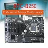 Moderbrädor AU42 -B250B 12 PCIE1X BTC Mining Motherboard G3900 CPU 4G DDR4 RAM -fläkt Termisk fettomkopplare SATA -kabel LGA1151 MSATA