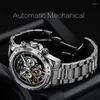 Wristwatches 2023 Top Fashion Brand Automatic Skeleton Watch Business Men Watches Luxury Mechanical Sports For Wrist HAIQIN DESIGN