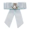 Brosches band bowknot bows brosch crystal bi cravat bowtie nackband stift och mode krage stift gåvor för kvinnliga tillbehör