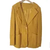 Damenanzüge Frühling Herbst Frauen One Button Gelber Wollblazer Mantel Ausverkauf Damenkleidung Slim Fit Wollblazer Mäntel