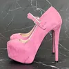 Heelsmaker New Arrival Women Pumps Suede Round Toe Sexy Stiletto Heels Violet Party Shoes Ladies Plus US Size 5-20