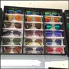Andere 18 -stcs glazen opbergdisplay case doos bril zonnebril optische organizer frames brilbladen bak 34 w2 drop levering juwelen dhldv