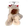 Sciarpe autunno e inverno piccolo cappello corna sciarpa integrata guanti caldi peluche set a tre pezzi Set di orecchie con cappuccio