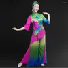 Stage Wear Wholesale Fan Dance Costume Chinese Folk Collar Yangko Performance XXXL FF038 YQ