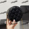 Kobiety okrągłe luksusowe torby crossbody Matelasse skórzane pikowane torebki mini torba na ramię designera projektant portfela karta Klasyczna Klasyczna sprzęgło Birkin Pochette 10cm