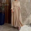 Etniska kläder jumpsuits dubai kalkon satin gröna muslimska klänningar för kvinnor islamiska abaya breda ben byxor vestidos longue femme musulmane de de