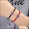 Pulseras de encanto trenzado Evil Blue Eye Pulsera Joyería hecha a mano Colorf Crystal Beads para mujeres niña 2247 T2 Entrega de gota DHLR4