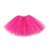 Skirts Women Tutu Skirt Child Star Sequins Ball Gown Dancewear Party Summer Three-layer Princess Ballet Petticoat Mini