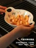 Platos Plato de cerámica de tulipán coreano Vajilla para el hogar Relieve Café Tazas de leche Desayuno Avena Tazón Pastel Postre para suministro de cocina